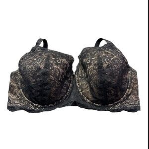 Women's Plus Size ThirdLove Black Lace Balconette Bra 24/7 Size 42D NWT #7797